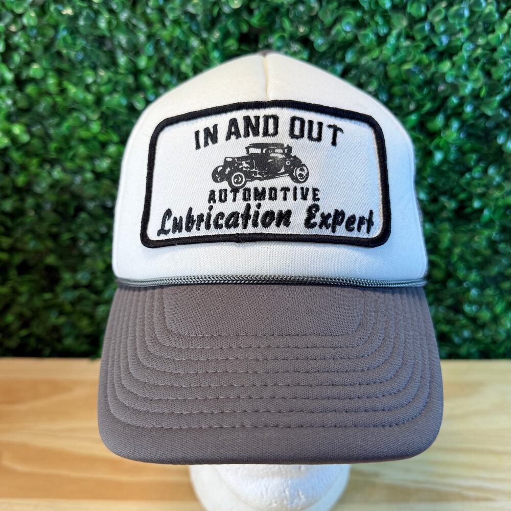 In And Out Automotive Snapback Rope Trucker Hat Gray OSFA Mesh Back Spirit